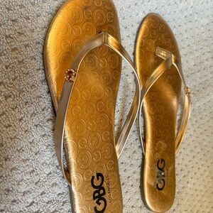 GBG Los Angeles Metallic Gold Sandals